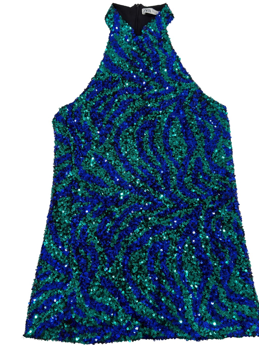 NWT Zara Sequin Halter Dres